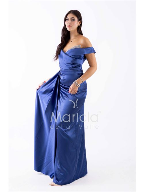 abito con strass scollo MARICLA ELEGANCE | FI7443BLU